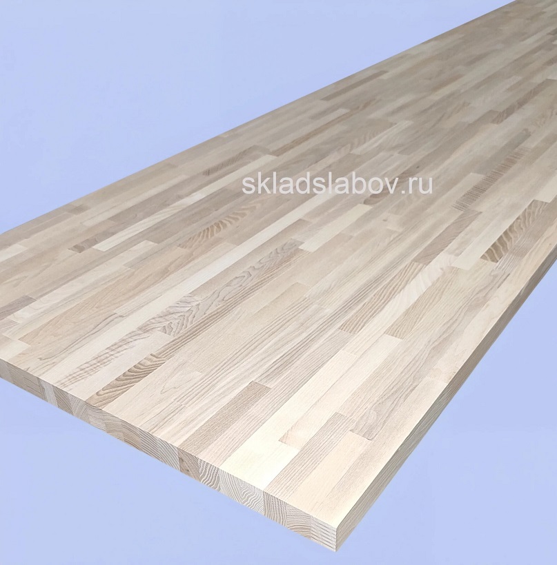 Мебельный щит из ясеня категория Экстра сращенная ламель 30×620×2500мм Мебельный щит из ясеня категория Экстра сращенная ламель 30×620×2500мм